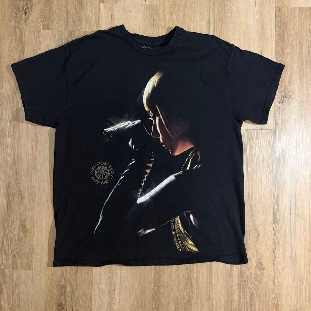 Lady Gaga Chromatica Black Tour Shirt Sz L Babble On Graphic Futuristic Goth Pop